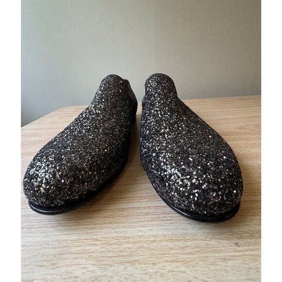 Jimmy Choo Men\'s Black Thame  Glitter Fabric Slipper, EU 40, US 8 main image 11